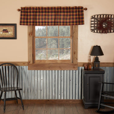 Heritage Farms Primitive Check Valance Curtain 16x60 - The Fox Decor